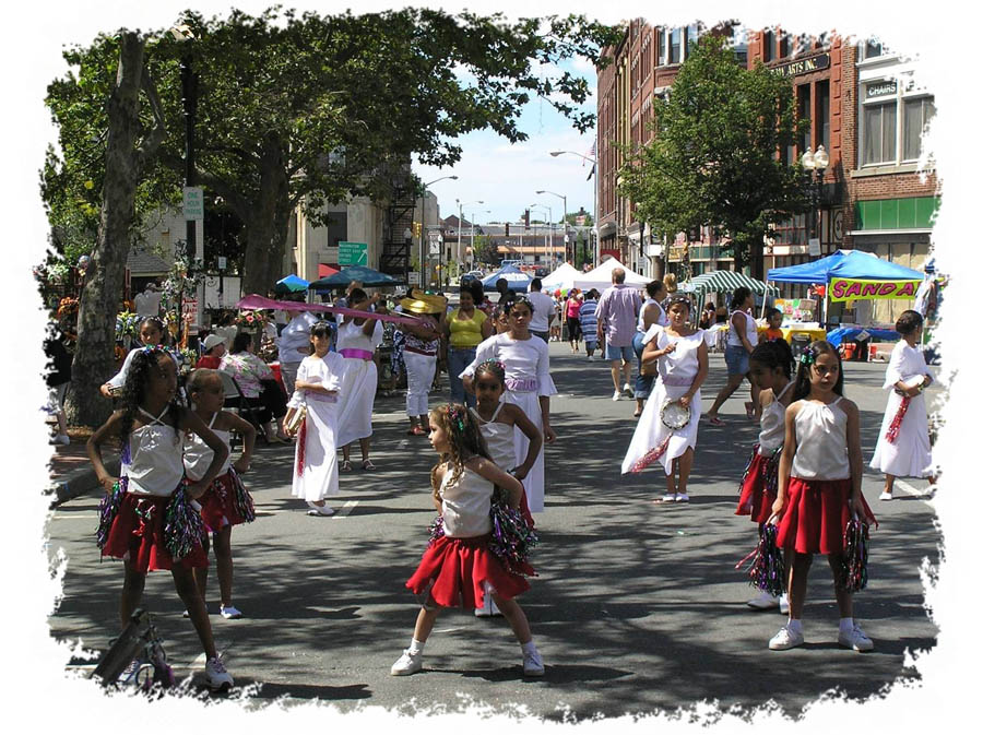 girls in costume dancing at the festival