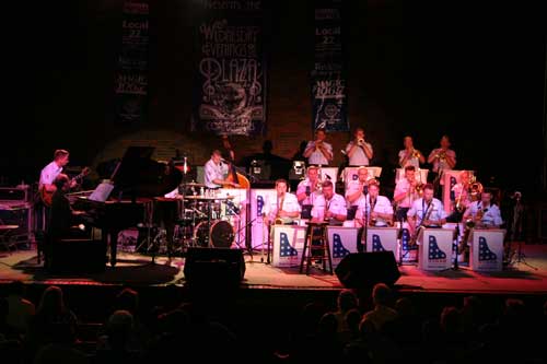 shot of liberty jazz band in concert