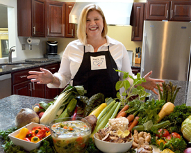 Jeni Wheeler, with a display of some of the foods that she will offer at her new business in Lynn.