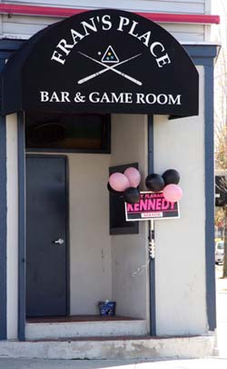 Image of the front door of former Fran's Place Bar