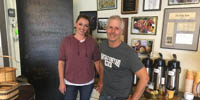 Christopher's Cafe owner David Shalvoy and one of the restaurant's employees, Lesley Brewer. 