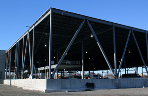 Metal frame of the new Market Basket being built